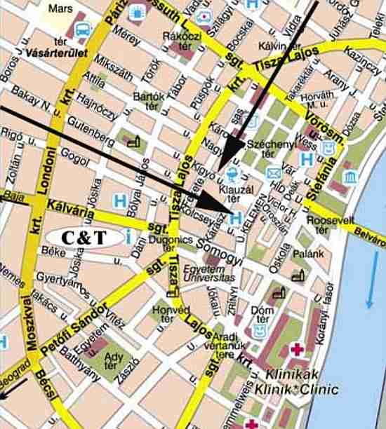 Szeged belváros térkép